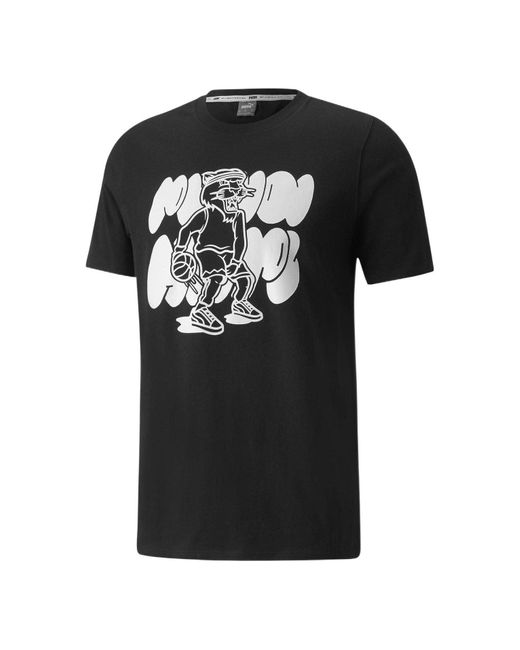 PUMA Black Qualifier Basketball Short Sleeve T-Shirt for men