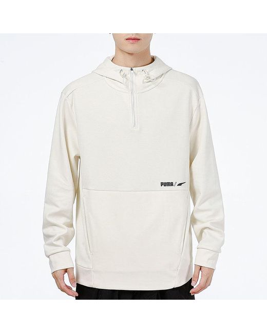 PUMA White Half Zip Jacket for men