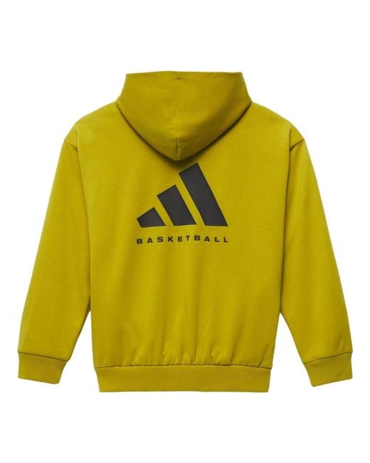 Adidas Yellow Basketball Hoodie 'Pulse' for men