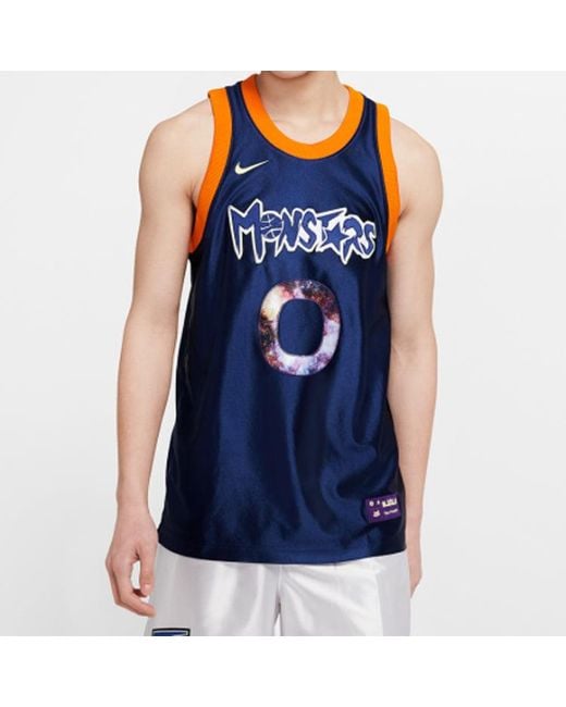 Nike Blue Ss20 Lebron X Monstars Crossover Dna Jersey Large Basketball Vest for men