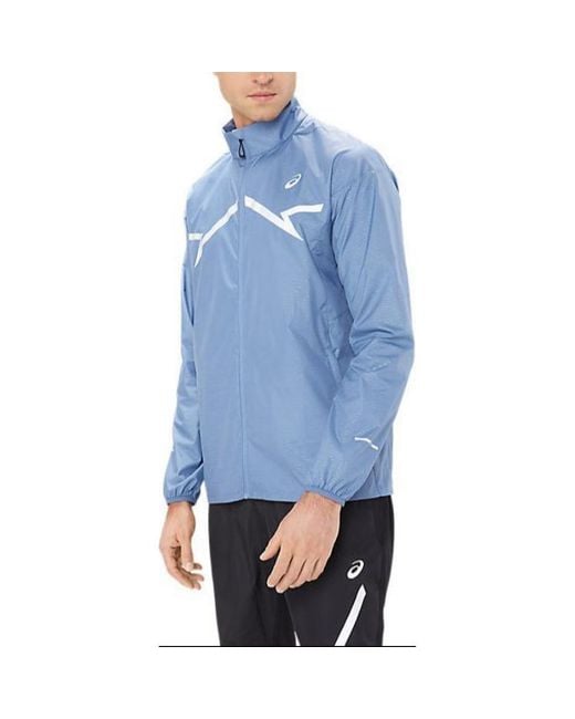 Asics Blue Lite Show Running Jacket 'Denim' for men