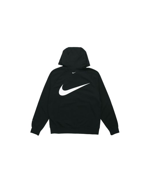 Nike Black As Sportswear Swoosh Hoodie Fz Ft for men