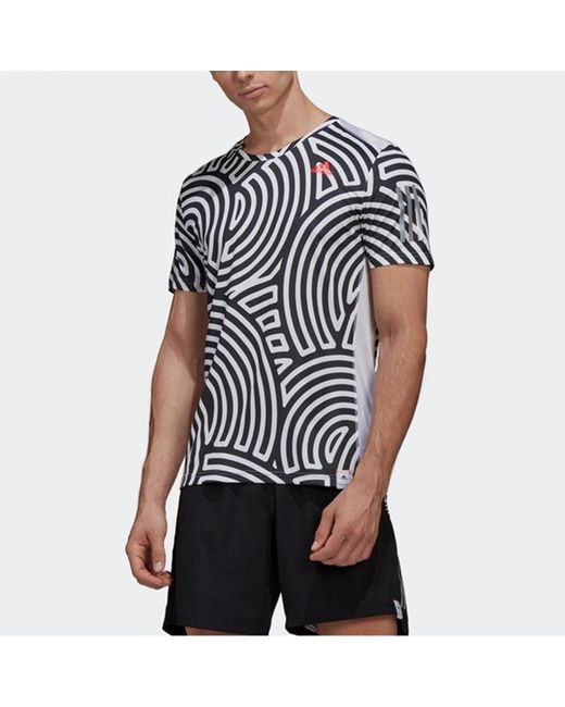 Adidas Black X Hiroko Takahashi Riko Crossover Round Neck Printing Casual Sports Running Short Sleeve T-Shirt for men