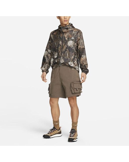 Nike Brown Ss22 Acg Rock Full Print Casual Hooded Jacket Rock for men