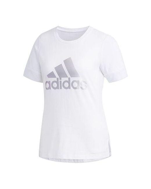 Adidas White (Wmns) Sports Stylish Short Sleeve