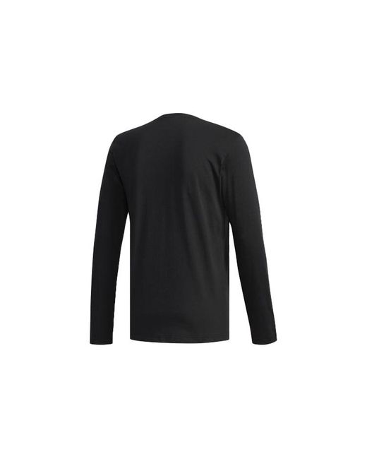 Adidas Black Neo M Ce Lnr Ls Logo Printing Round Neck Long Sleeves for men