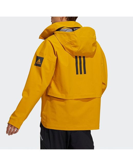 Adidas Yellow Outdoor Sports Hooded Jacket for men