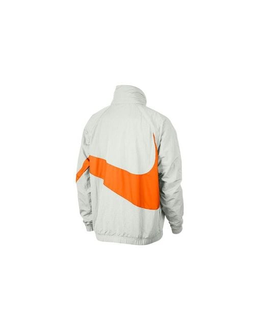 Nike Gray Big Swoosh Half Zipper Jacket for men