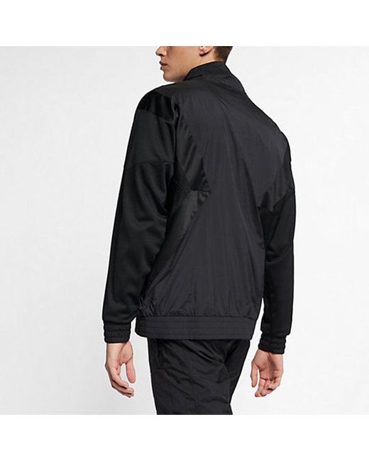 Nike Black Sports Stand Collar Windproof Woven Jacket for men
