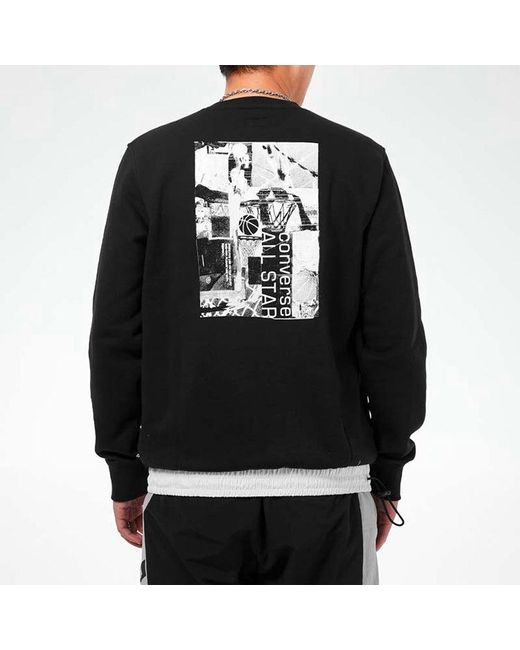Converse Black Mixing Round-Neck Sweater for men