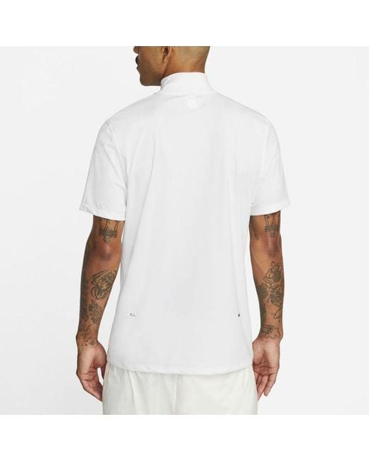 Nike X Drake Nocta Golf Short Sleeve Mock Neck Top in White for