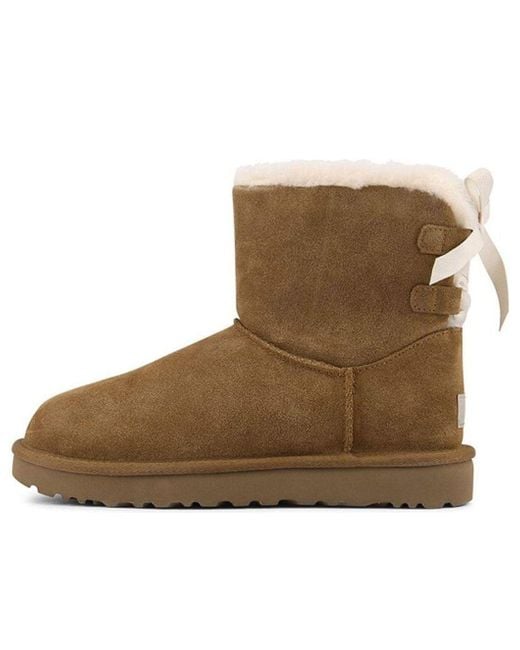 Ugg Brown (Wmns) Mini Continuity Bow Fleece Lined