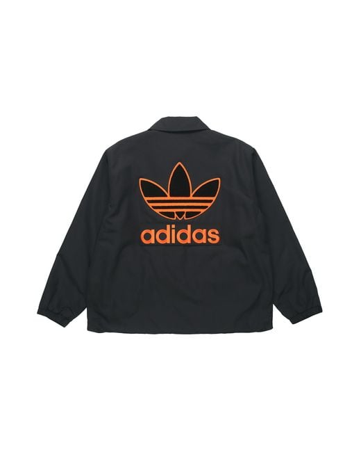 Adidas Black Originals Big Trfl Jkt Athleisure Casual Sports Embroidered Logo Woven Jacket for men