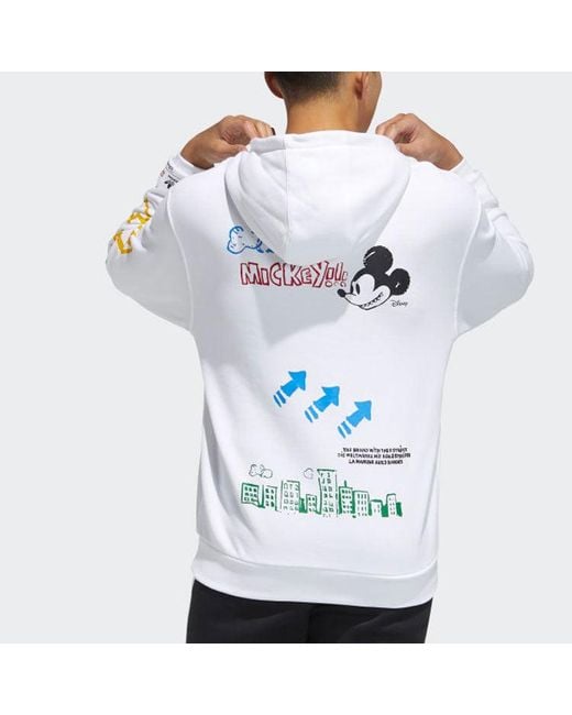 Adidas White Originals Fangtastic Series Disney Mickey Printing Pullover for men