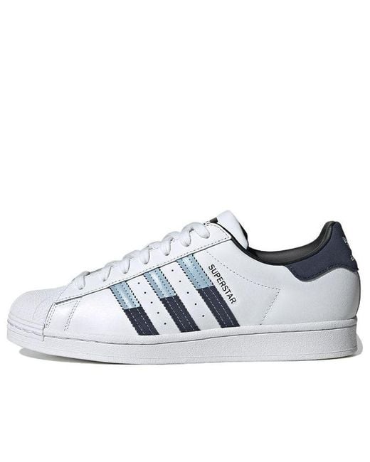 adidas Superstar Shoes 'white Navy' in Blue for Men | Lyst