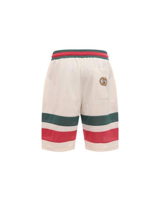 Gucci Red Mesh Fabric Shorts 'Off' for men