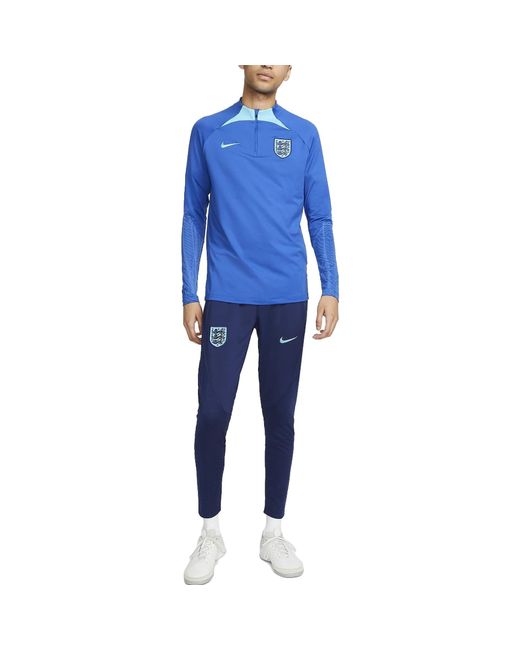 Nike Blue Logo England Strike Dri-Fit Knit Soccer Pants for men