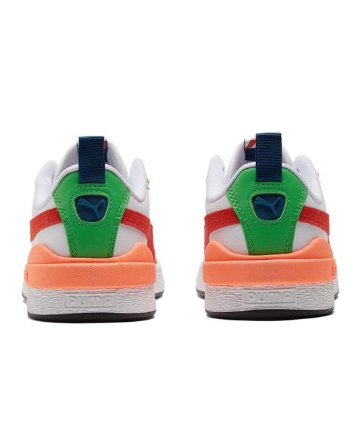 PUMA White Suede Bloc Cherry Tomato' for men