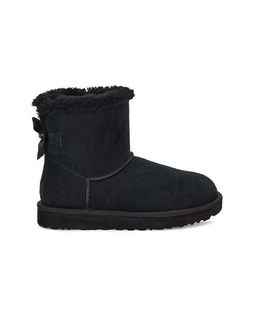 Ugg Black (Wmns) Mini Bailey Brooch Fleece Lined