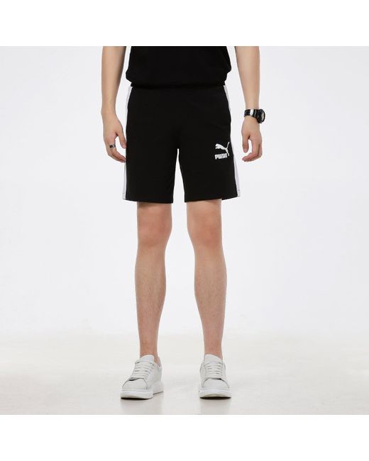 PUMA Black Casual Sports Breathable Lacing Shorts for men