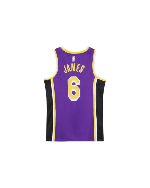 Nike Purple Nba Quick Dry Sports Basketball Sw Fan Edition Version Los Angeles Lakers Lebron James No. 6 Jersey for men
