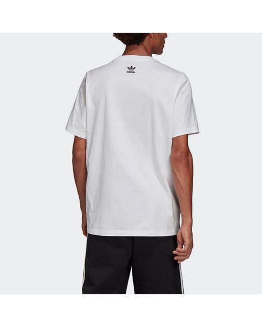 Adidas White Originals Tee 1 Logo Printing Sports Short Sleeve for men