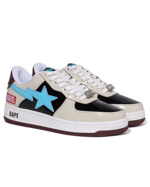 A Bathing Ape Blue X Marvel Comics Bape Sta Low 'Cream' 0Zxshm191906J-Gyb for men