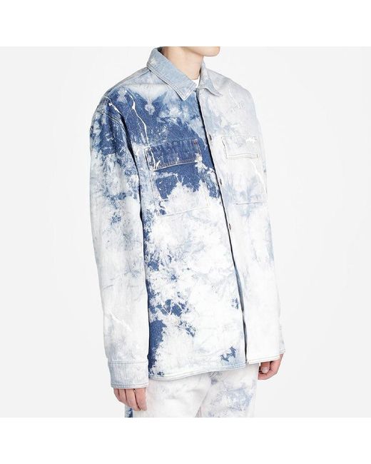 Off-White c/o Virgil Abloh White Colour Colour Rendering Ink Lapel Loose Denim Jacket for men