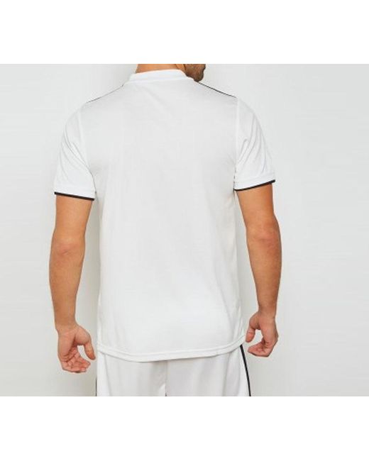 Adidas White Real Madrid 18-19 Season Fan Edition Home Alphabet Logo Stripe Sports Soccer/Football Short Sleeve Jersey for men