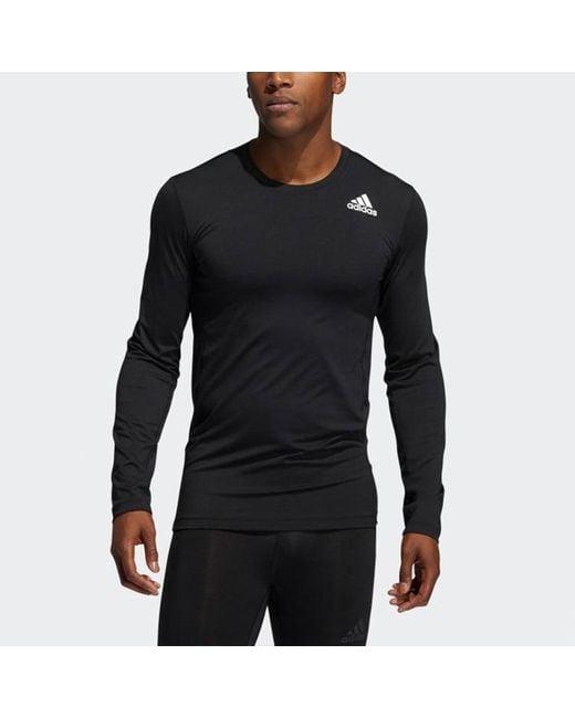Adidas Black Tf Turf Ls Casual Sports Training Round Neck Long Sleeves for men