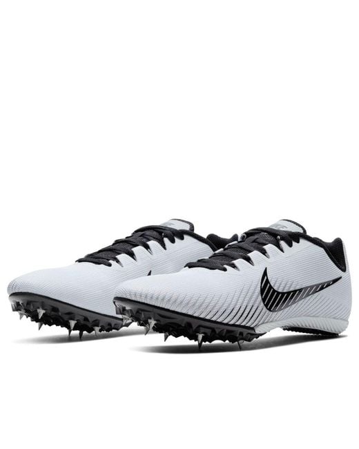 Nike Gray Air Zoom Rival M 9 Spikes 'Pure Platinum' for men