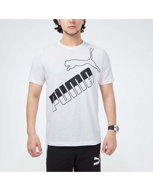 PUMA White Big Logo T-Shirt for men