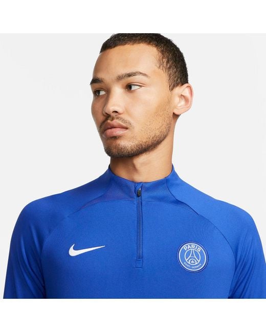 Nike Blue X Paris Saint-Germain Strike Dri-Fit Knit Football Drill Top for men