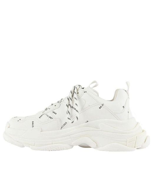 Balenciaga White Triple S Sneaker 'Allover Logo for men