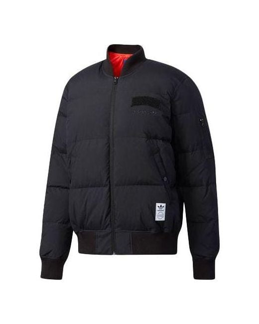 Adidas Blue Originals Seoul Flight Do Solid Color Stay Warm Baseball Collar Down Jacket for men