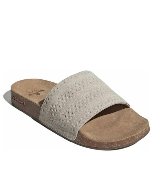 Adidas Brown Originals Adilette Slides 'Wonder Gum' for men