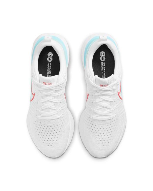 Nike White React Infinity Run Flyknit 2 Glacier Ice' for men