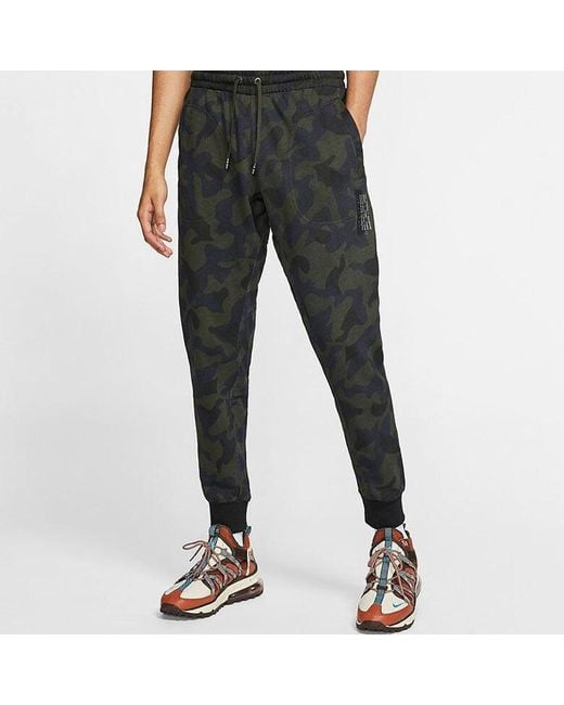 Nike Black Camouflage Knit Stay Warm Bundle Feet Sports Long Pants for men