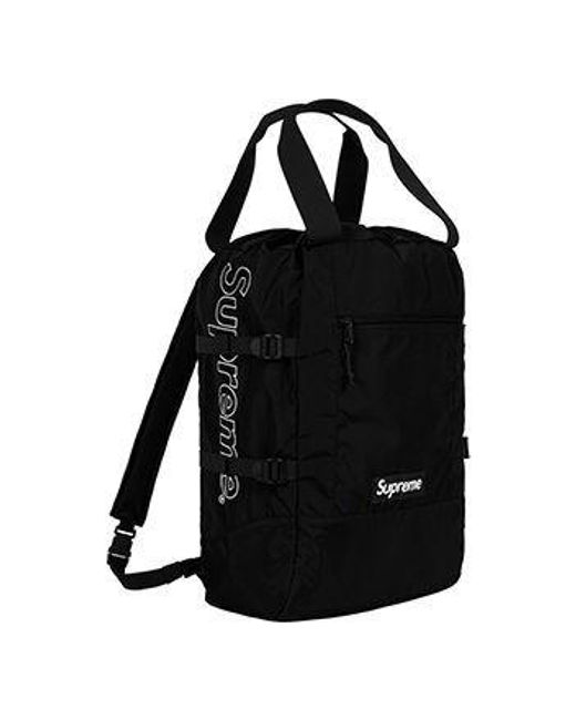 Supreme Black Tote Backpack for men