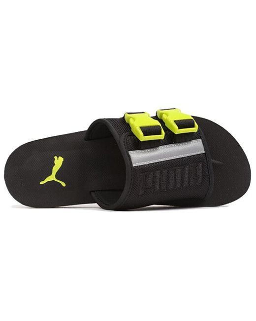 PUMA Black Wilo Lux Sandal Slide for men