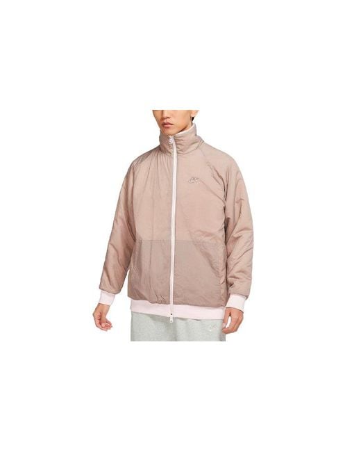 Nike Sportswear Swoosh Full-length Zipper Cardigan Reversible Logo Jacket Pink (asia Sizing) for men