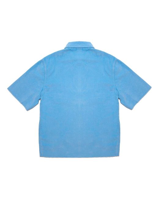 Drew House Blue Corduroy Shirt 'Pacific' for men