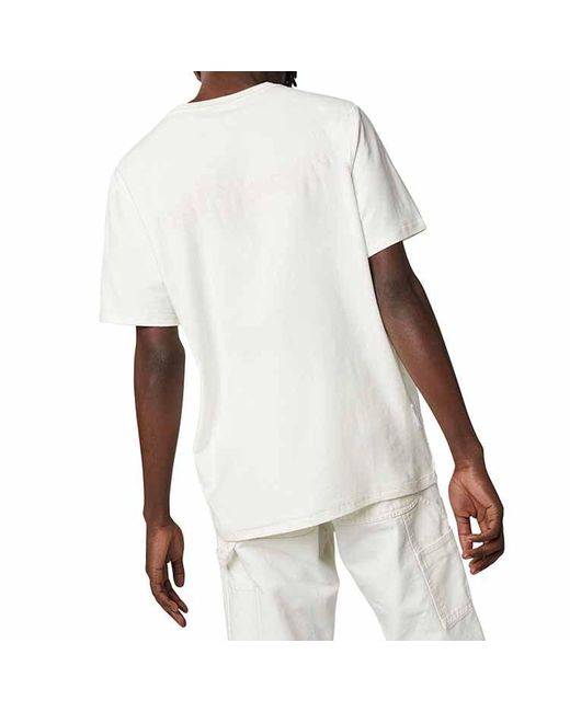 Converse White Reversible Alphabet Printing Short Sleeve Creamy for men