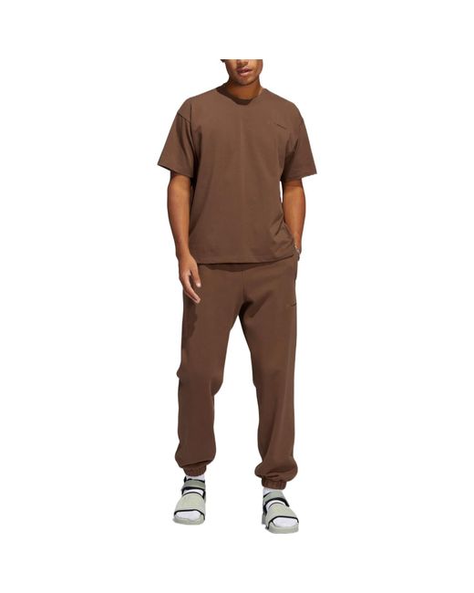 Adidas Brown Originals X Pharrell Williams Crossover Solid Color Bundle Feet Straight Sports Pants for men