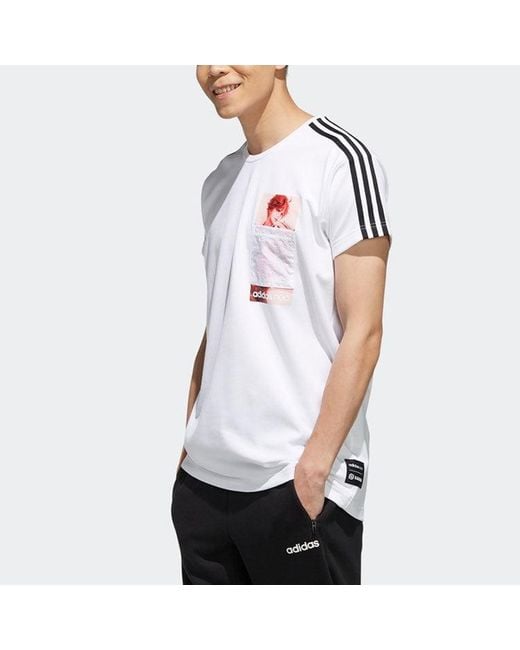 Adidas White Neo X Crossover Casual Sports Short Sleeve for men