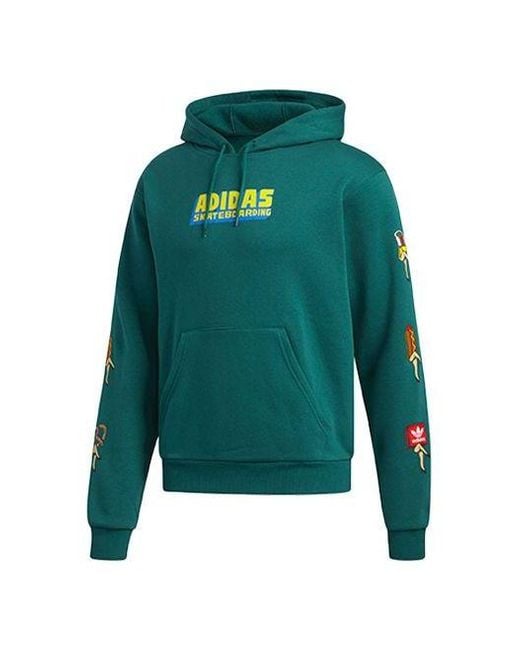 Adidas Green Originals Casual Sports Logo Pullover Long Sleeves for men