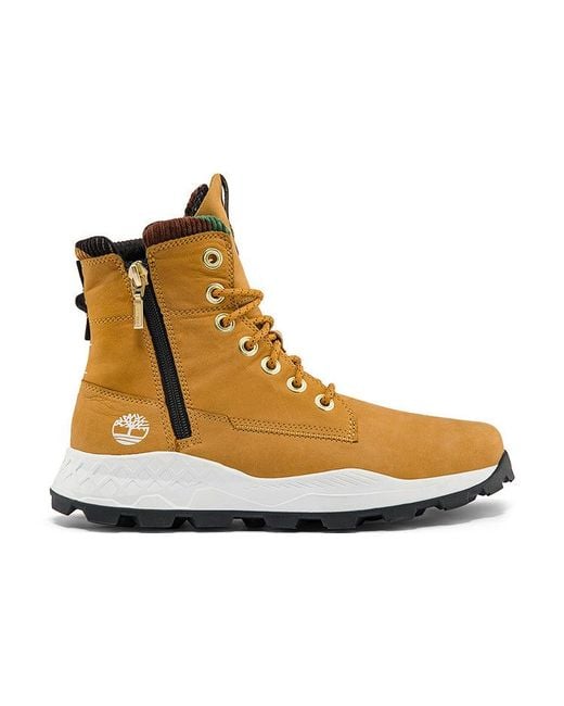 Timberland Brown Brooklyn Side Zip Sneaker Wide Fit Boot 'Wheat Nubuck With Camouflage' for men
