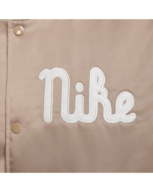 Nike Natural Dugout Loose Satin Jacket Asia Sizing 'Khaki Sail' Fq7970-247 for men