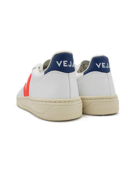 Veja White V-10 Leather Fluo Combalt'