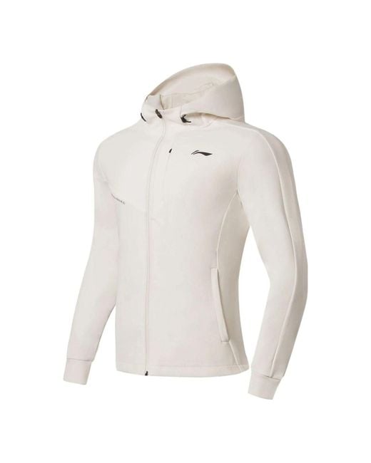 Li-ning White Training Logo Printing Jacket 'Cream' for men